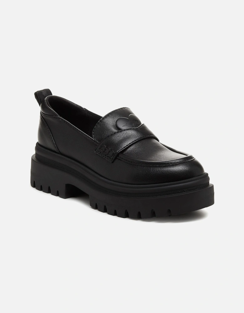 Dandy Polyurethane Women's Black Loafers