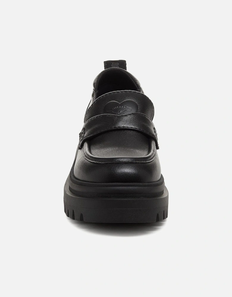 Dandy Polyurethane Women's Black Loafers