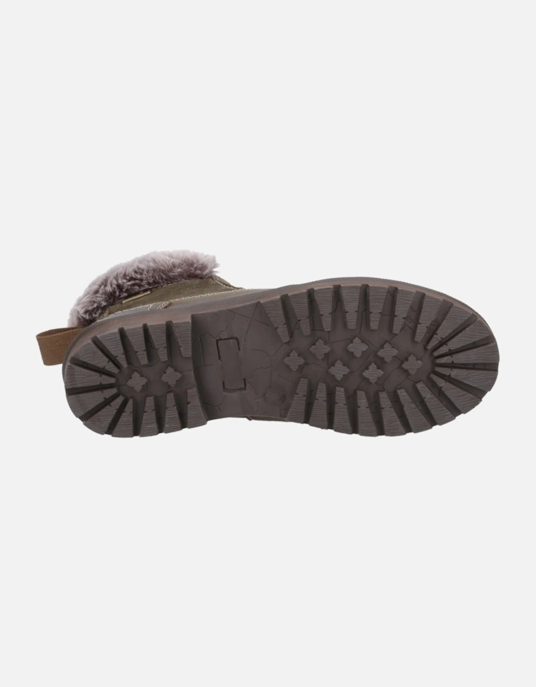 Evenlode Leather Women's Khaki Winter Ankle Boots