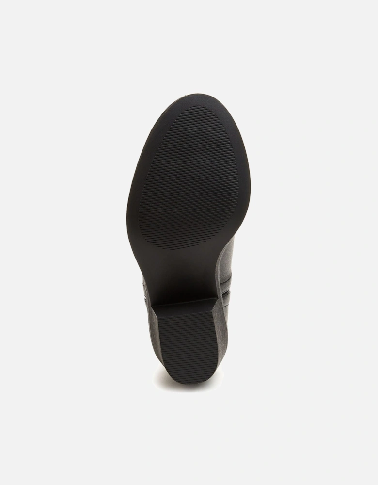 York Polyurethane Women's Black Heeled Ankle Boots