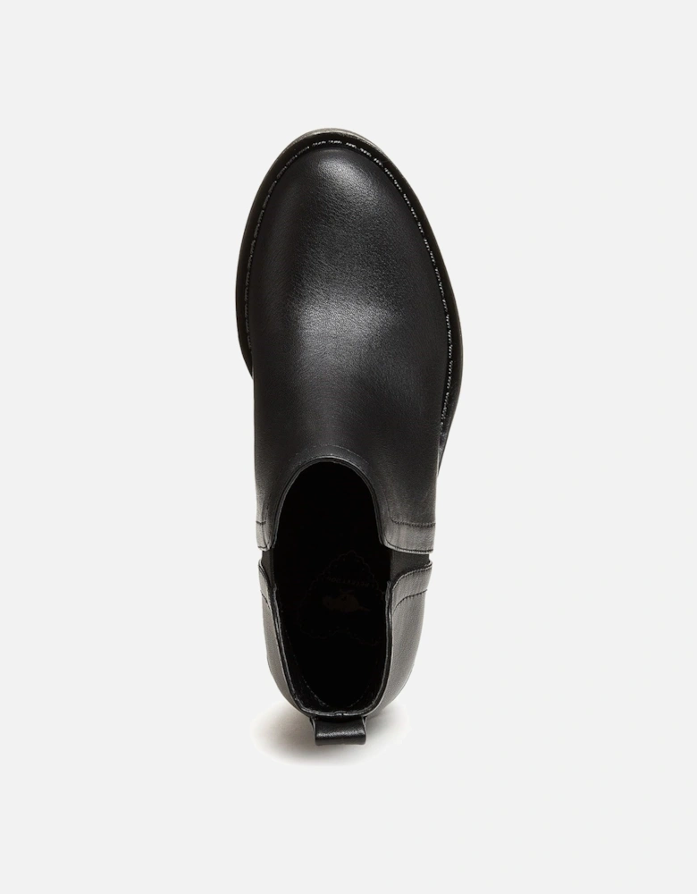 York Polyurethane Women's Black Heeled Ankle Boots