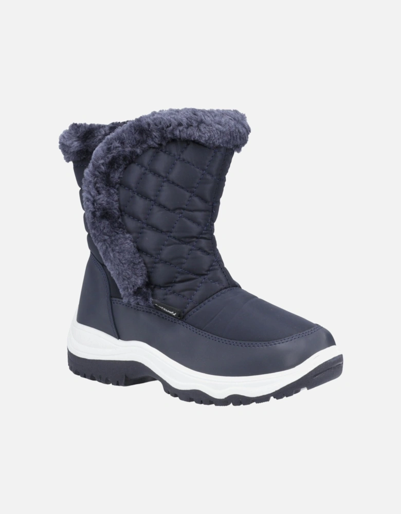 Butterrow Textile Women's Navy Winter Mid Calf Boots