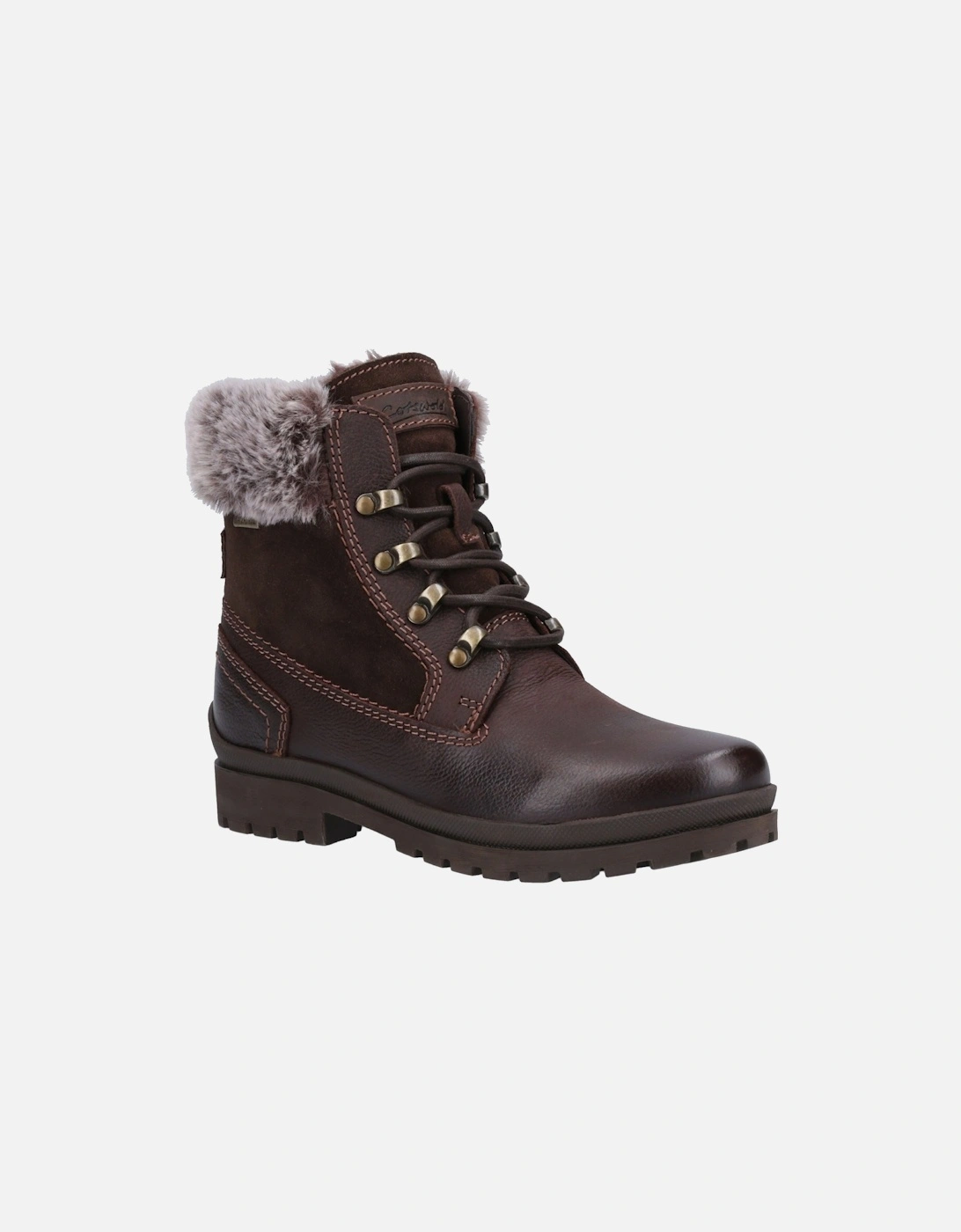 Cotswold Women's Brown Evenlode Leather Winter Ankle Boots - : 7 Size 7