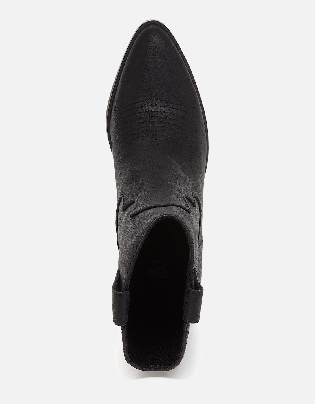 Feather Polyurethane Women's Black Heeled Ankle Boots