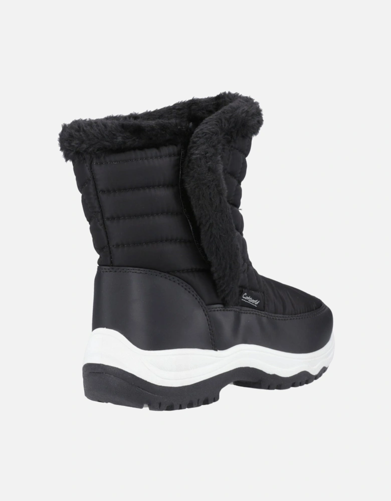 Butterrow Textile Women's Black Winter Mid Calf Boots