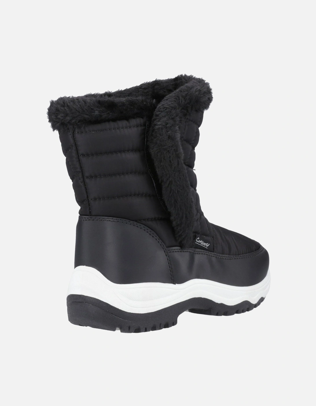 Butterrow Textile Women's Black Winter Mid Calf Boots