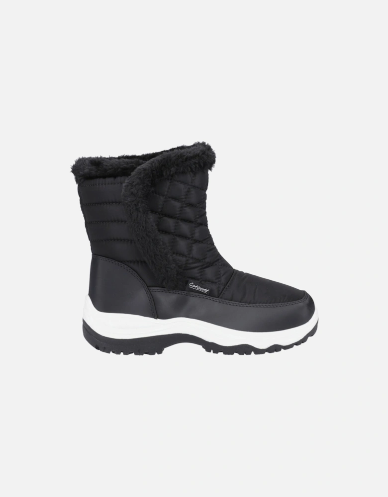 Butterrow Textile Women's Black Winter Mid Calf Boots