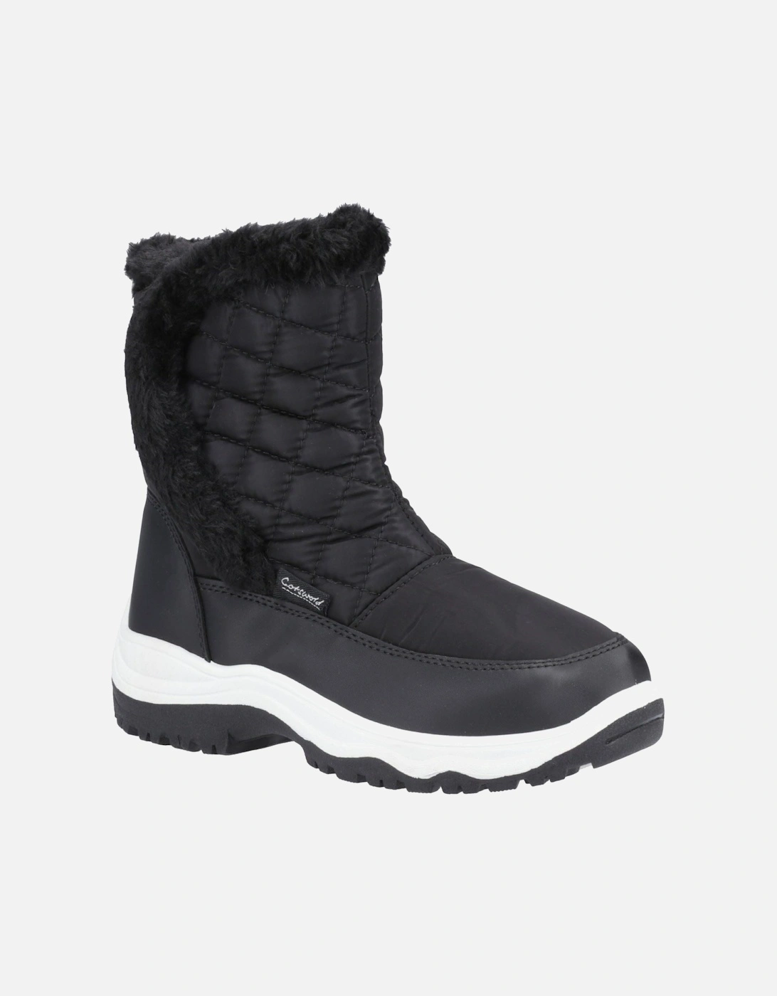 Butterrow Textile Women's Black Winter Mid Calf Boots, 6 of 5