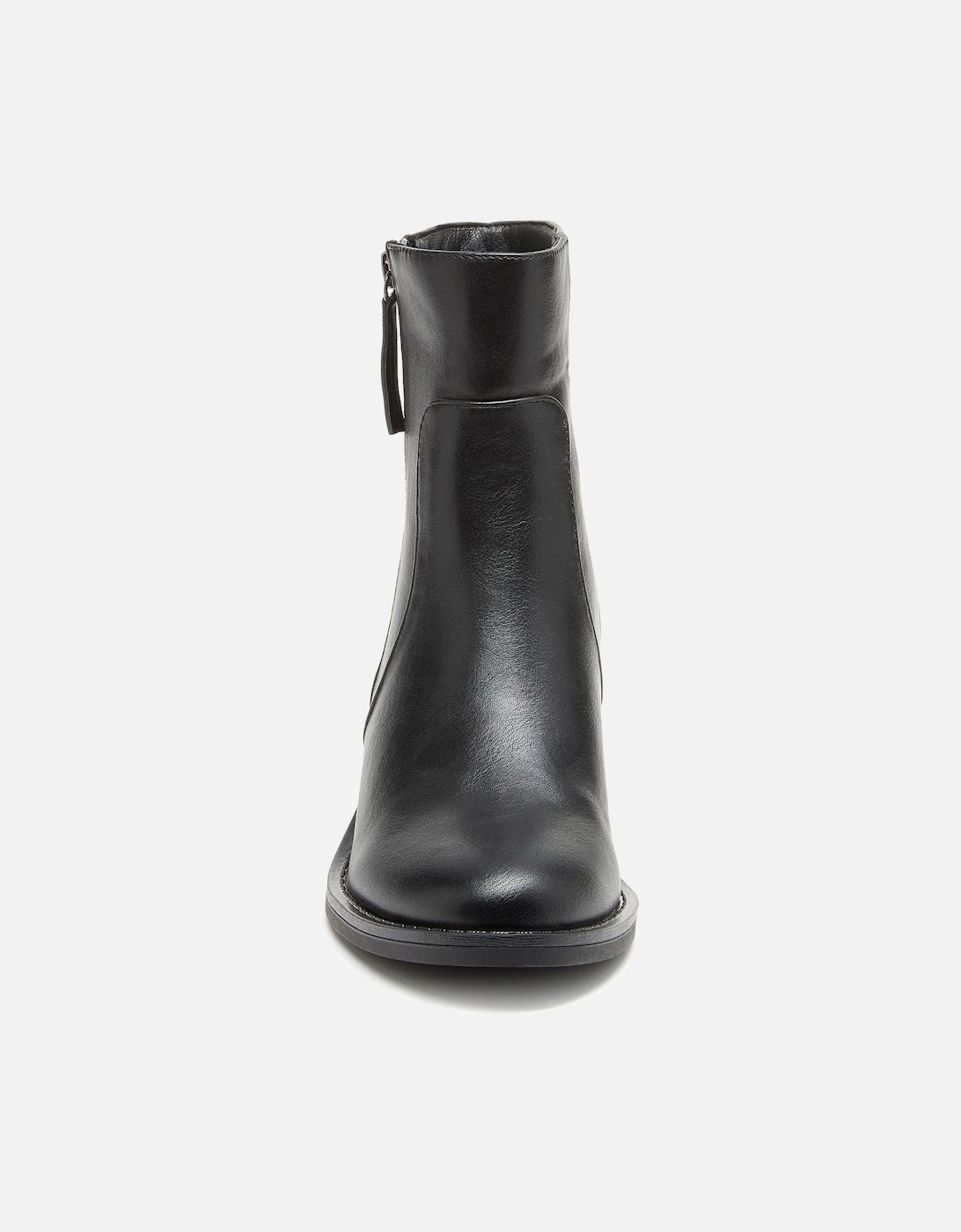 Yonder Polyurethane Women's Black Heeled Ankle Boots