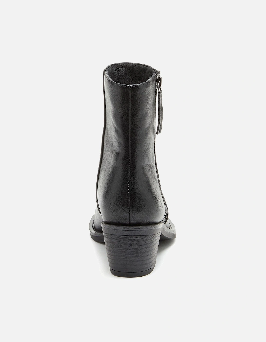 Yonder Polyurethane Women's Black Heeled Ankle Boots