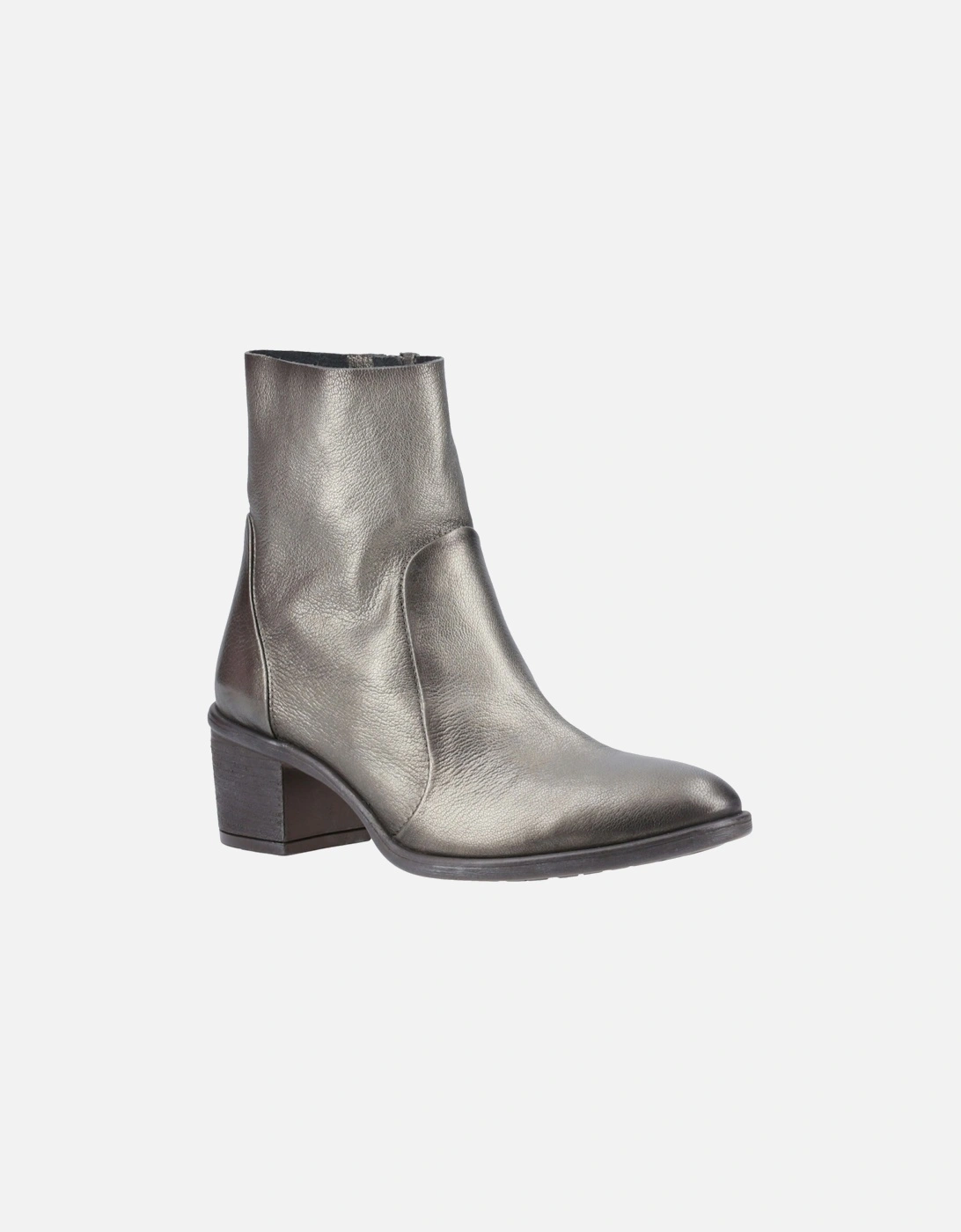 Hush Puppies Women's Silver Winona Leather Pewter Boots - Size 3