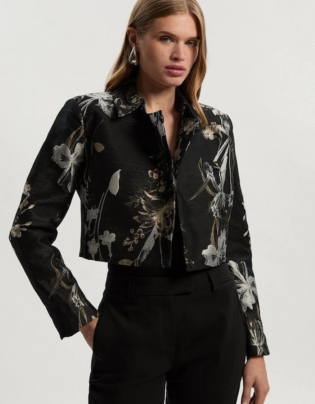 Floral Jacquard Tailored Jacket, 2 of 1