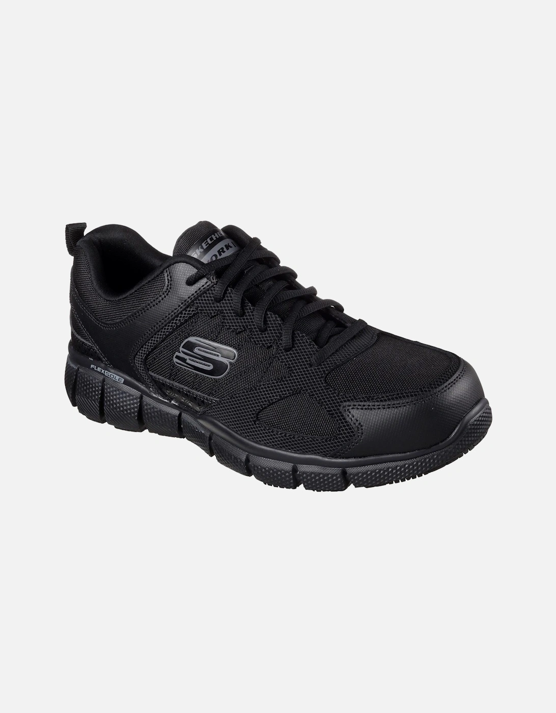 Telphin Sanphet Leather Men's Black Safety Trainers, 10 of 9