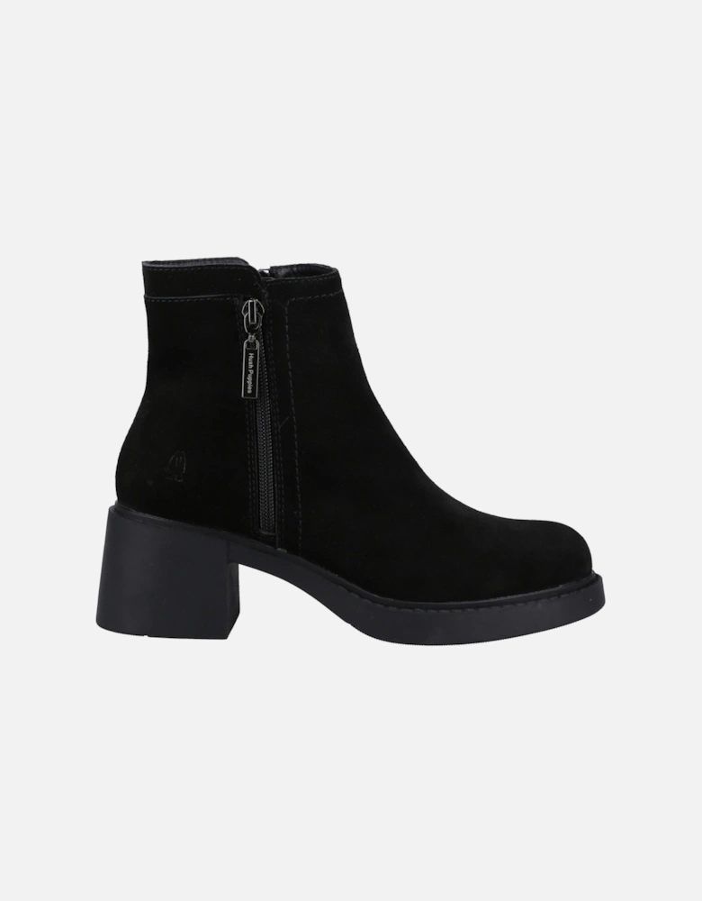 Adele Suede Women's Black Heeled Ankle Boots