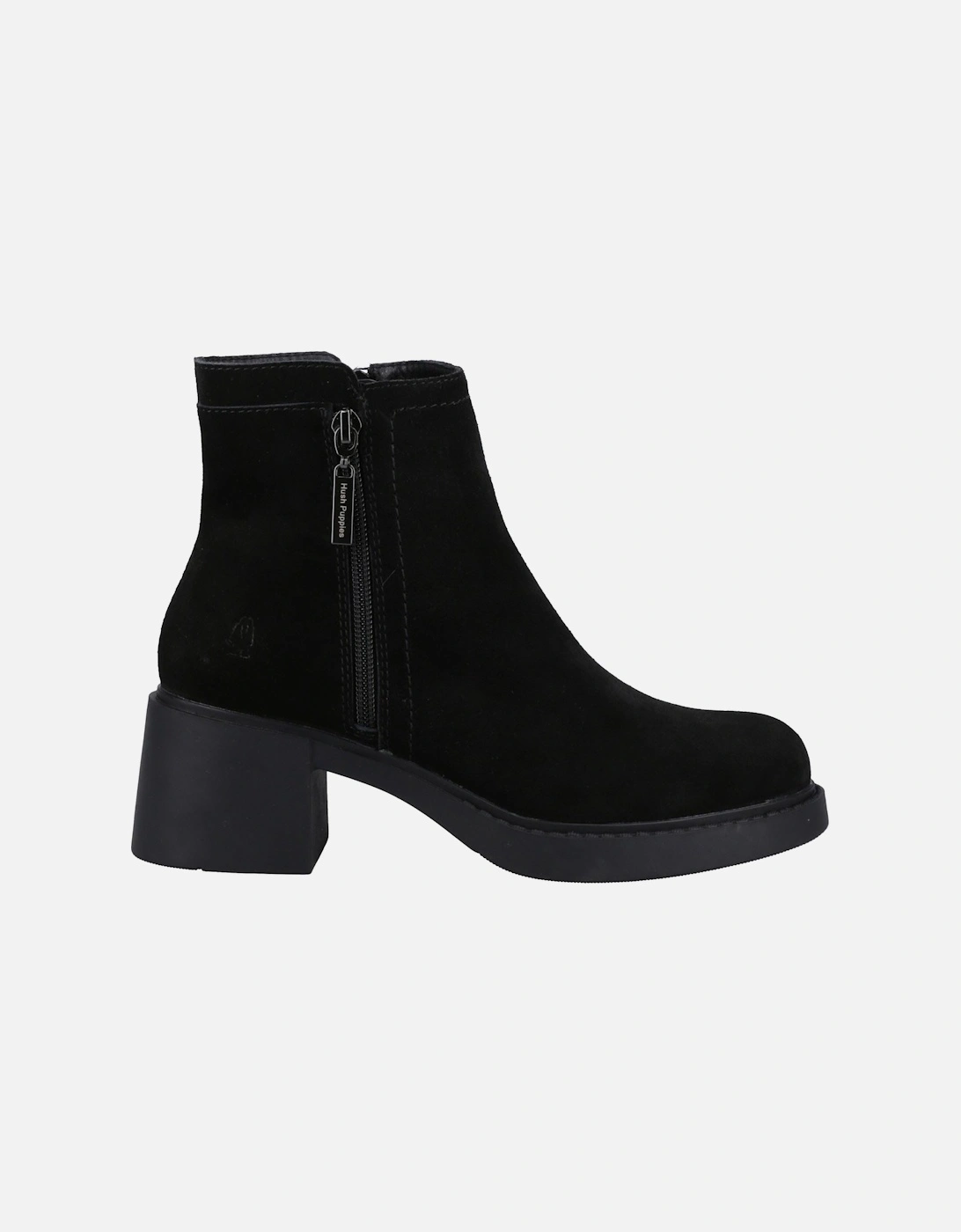 Adele Suede Women's Black Heeled Ankle Boots