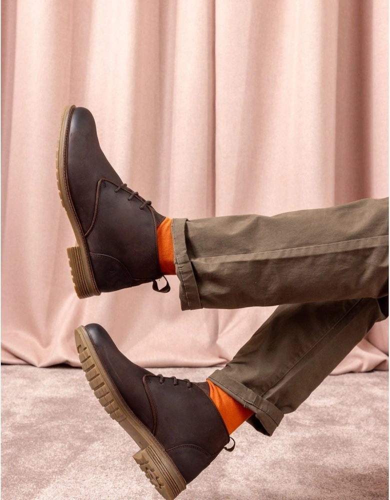 Ricky Leather Men's Brown Ankle Boots