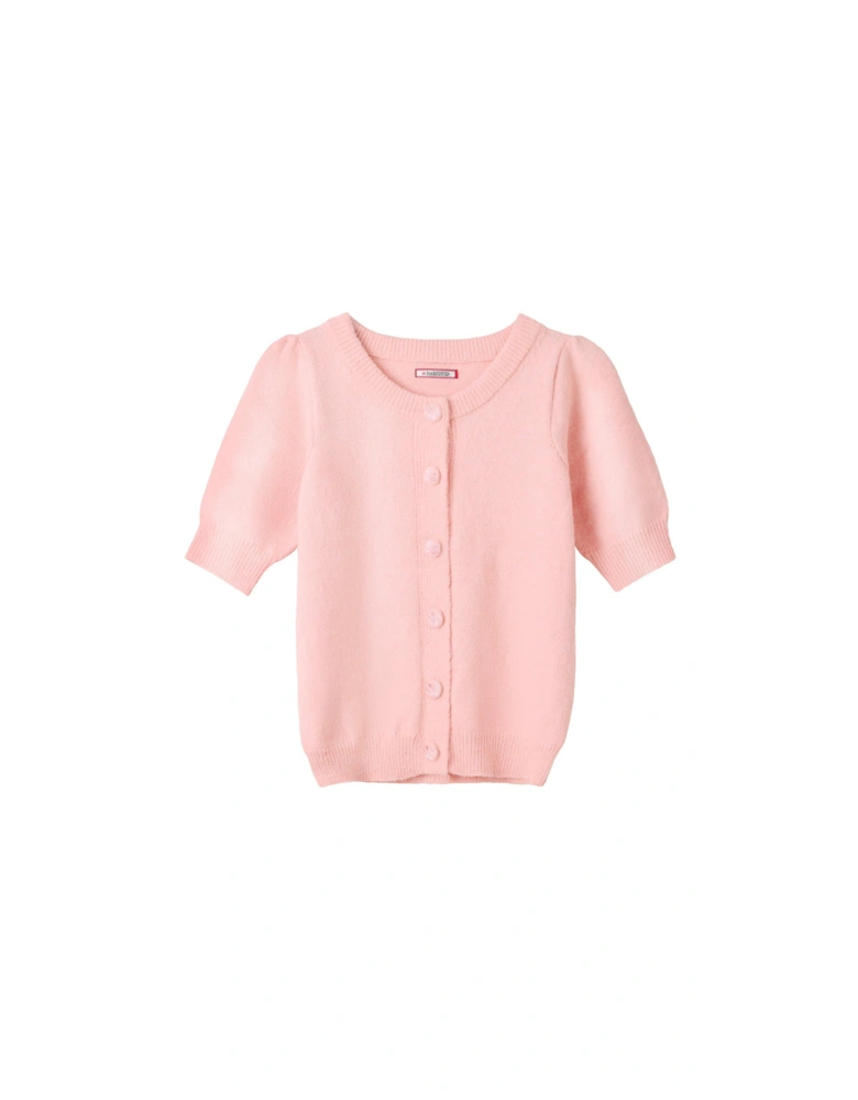 Effortlessly Elegant Short Sleeved Cardigan - Blush