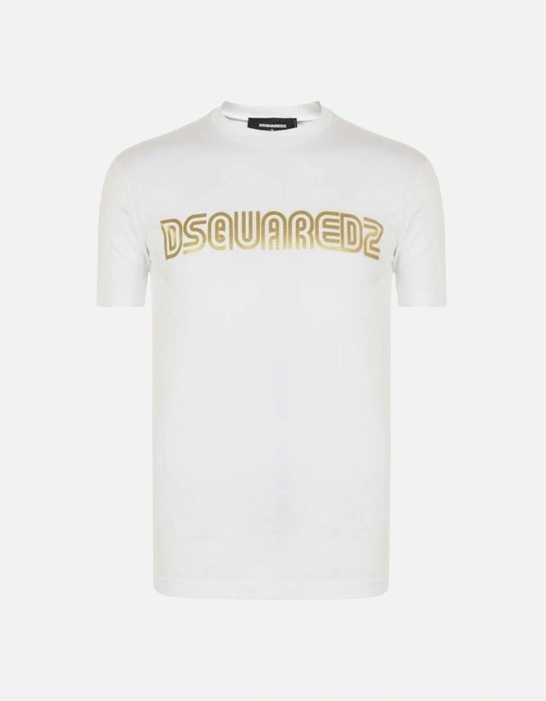 Gold Bold Logo White T-Shirt