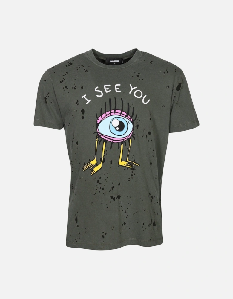 I See You Logo Military Green T-Shirt