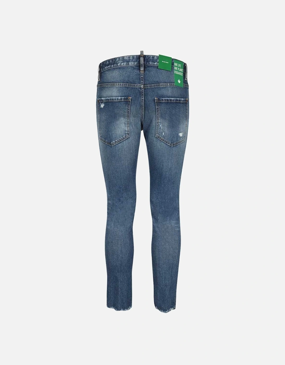 Skater Jean Green Badge Blue Denim Pants