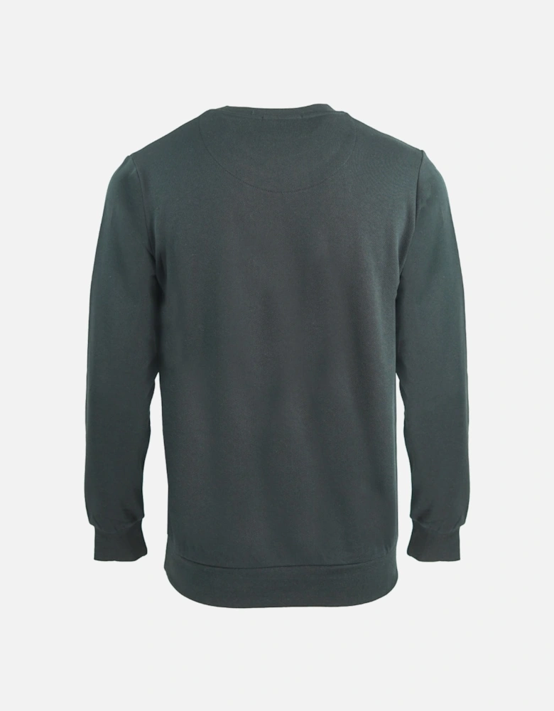 Large Crest Crew Neck Black Sweatshirt