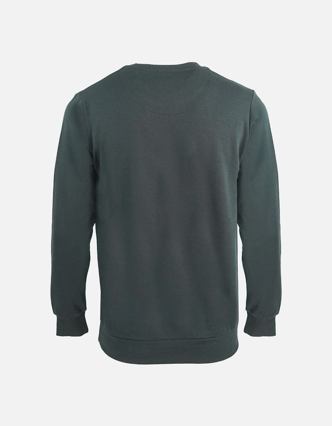 Large Crest Crew Neck Black Sweatshirt
