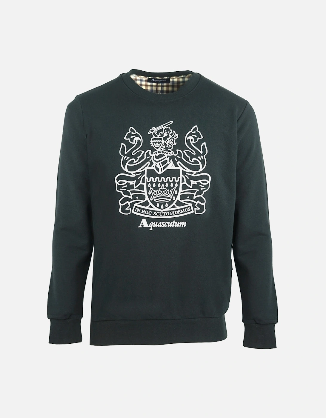 Large Crest Crew Neck Black Sweatshirt, 5 of 4