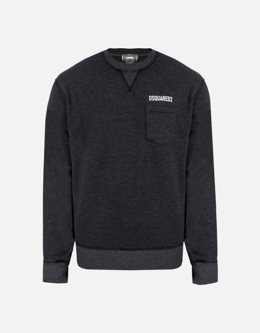 Pocket Logo Faded Black Sweatshirt, 3 of 2