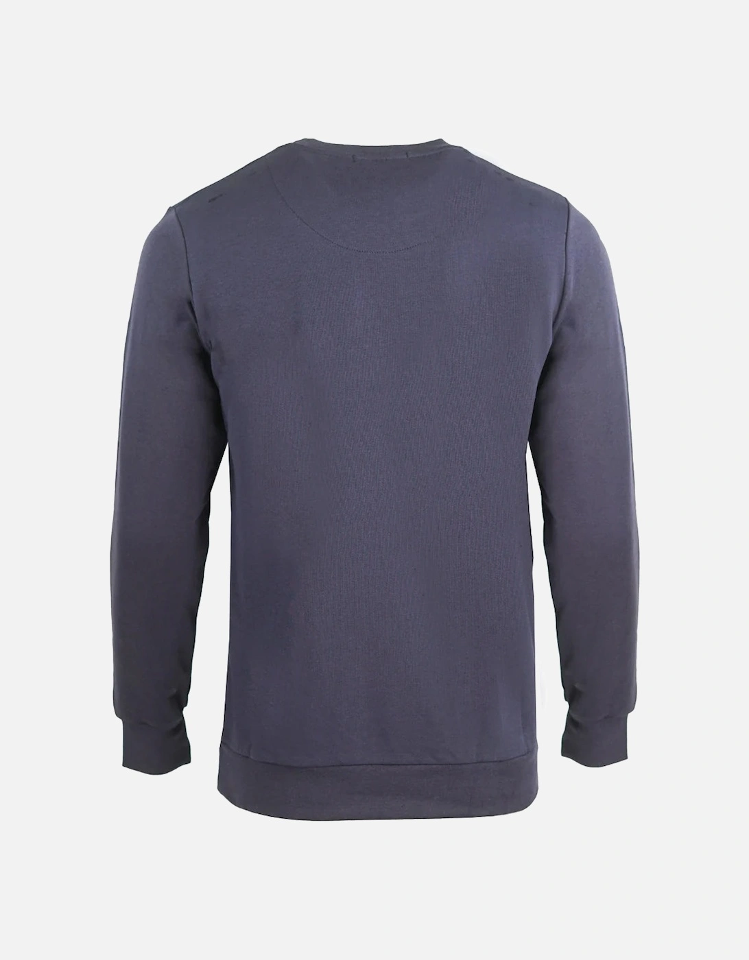 Large Crest Crew Neck Navy Blue Sweatshirt
