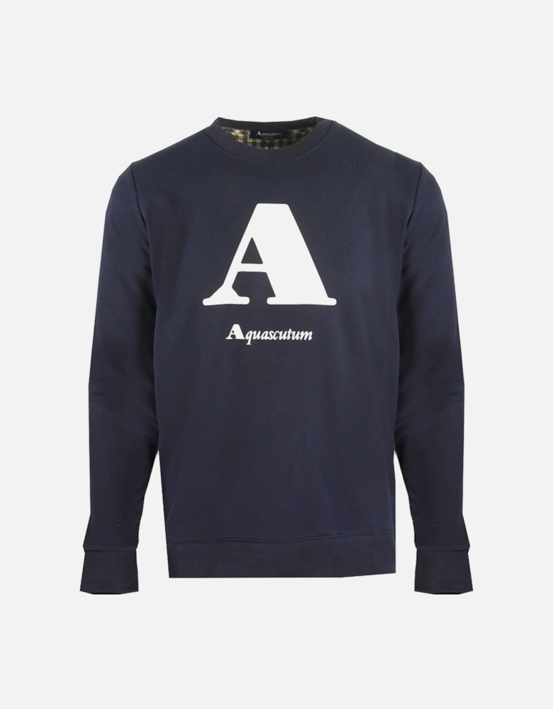 "A" Logo Navy Sweatshirt