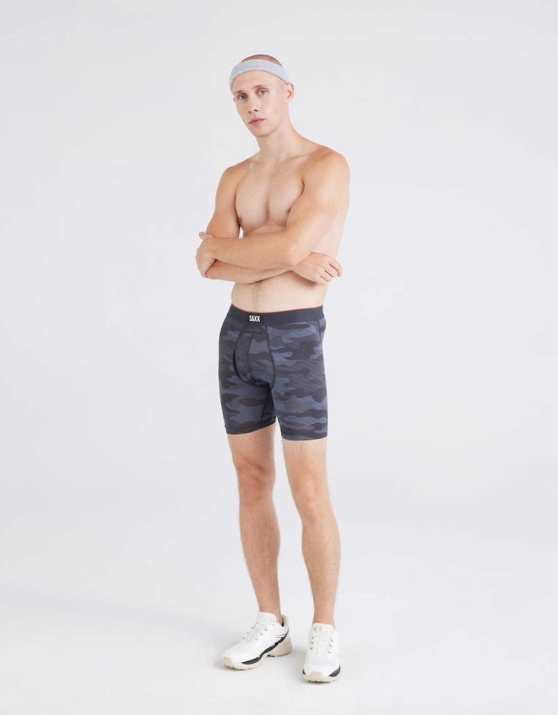 Multi-Sport Mesh Remote Camo Boxer Briefs, Faded Black