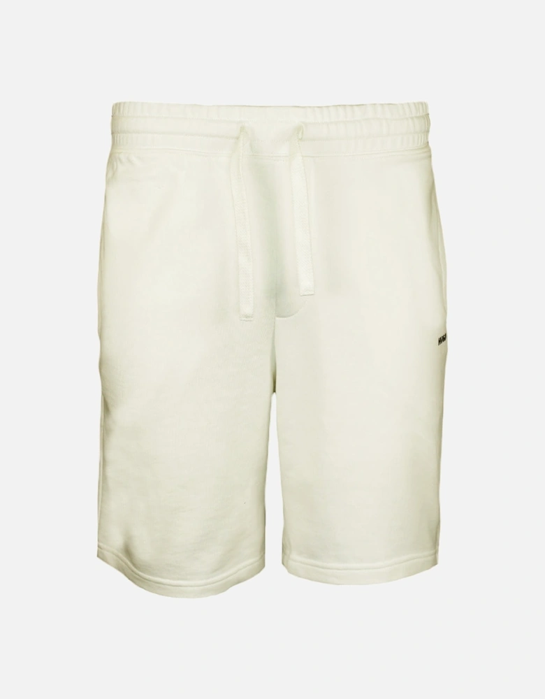 "Dayono" Relaxed-fit shorts in cotton terry with logo print, Natural