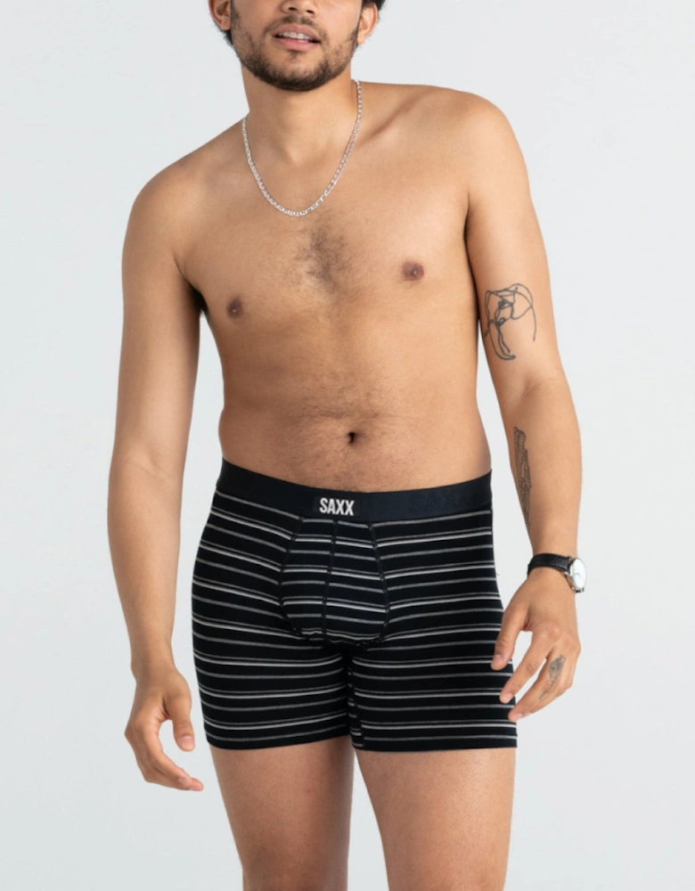 Vibe Xtra Super Soft Boxer Brief, Black Coast Stripe
