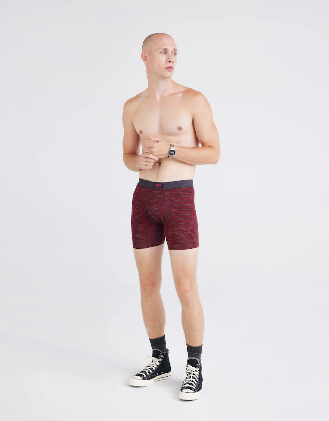 2-Pack Vibe Xtra Super Soft Boxer Briefs, Black/Burgundy