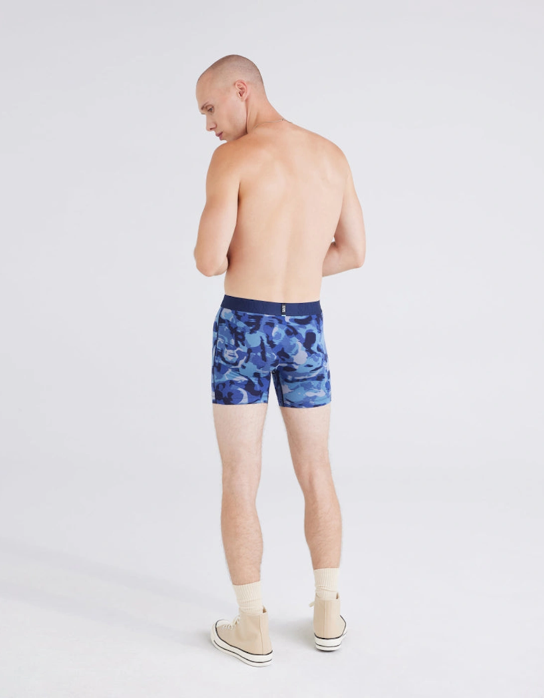 Droptemp Cooling Cotton Boxer Brief, Daybreak Camo Blue/Black