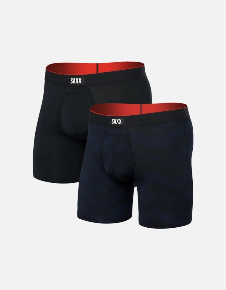 2-Pack Multi-Sport Mesh Boxer Briefs, Black
