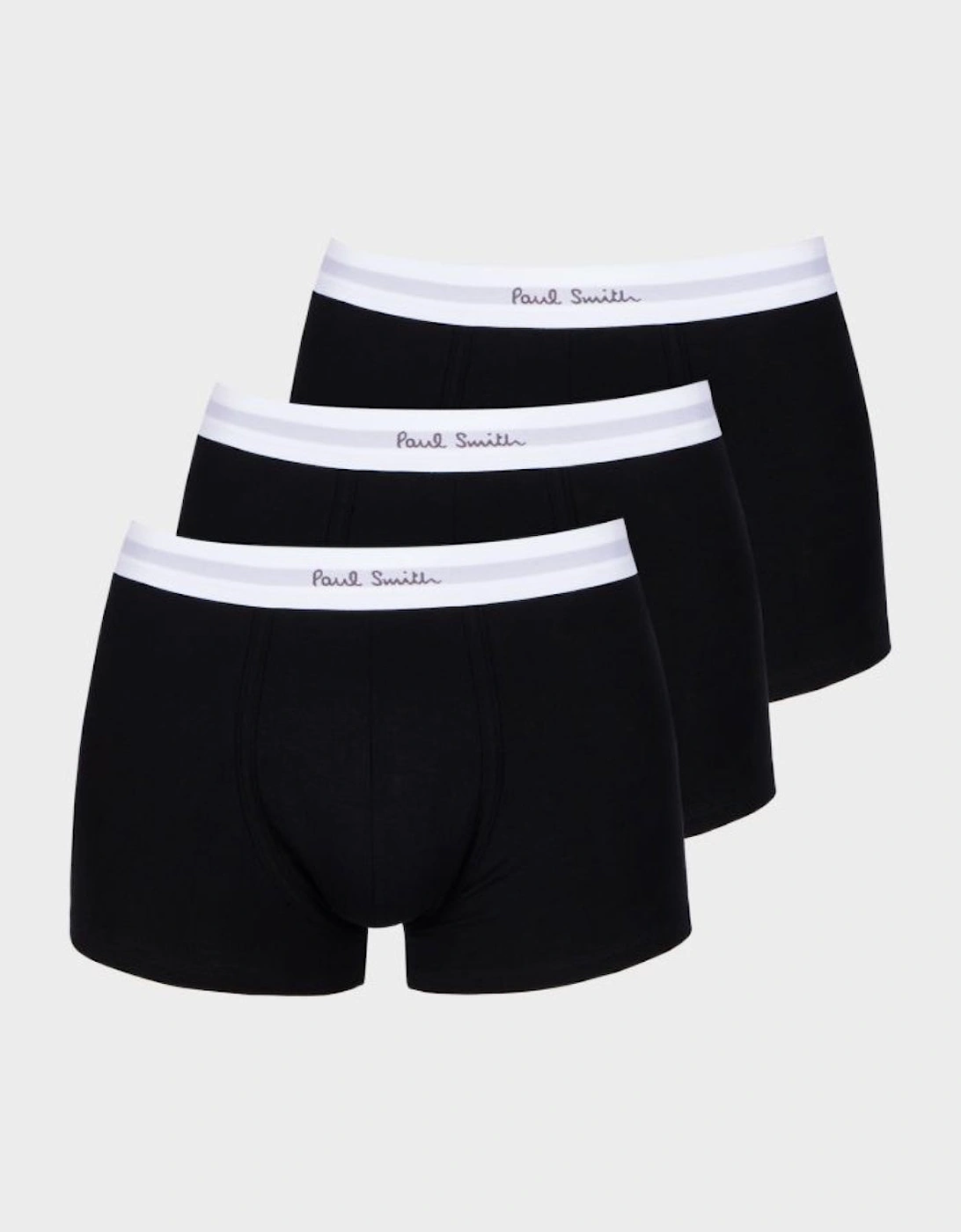 3-Pack White Band Boxer Trunks, Black, 2 of 1