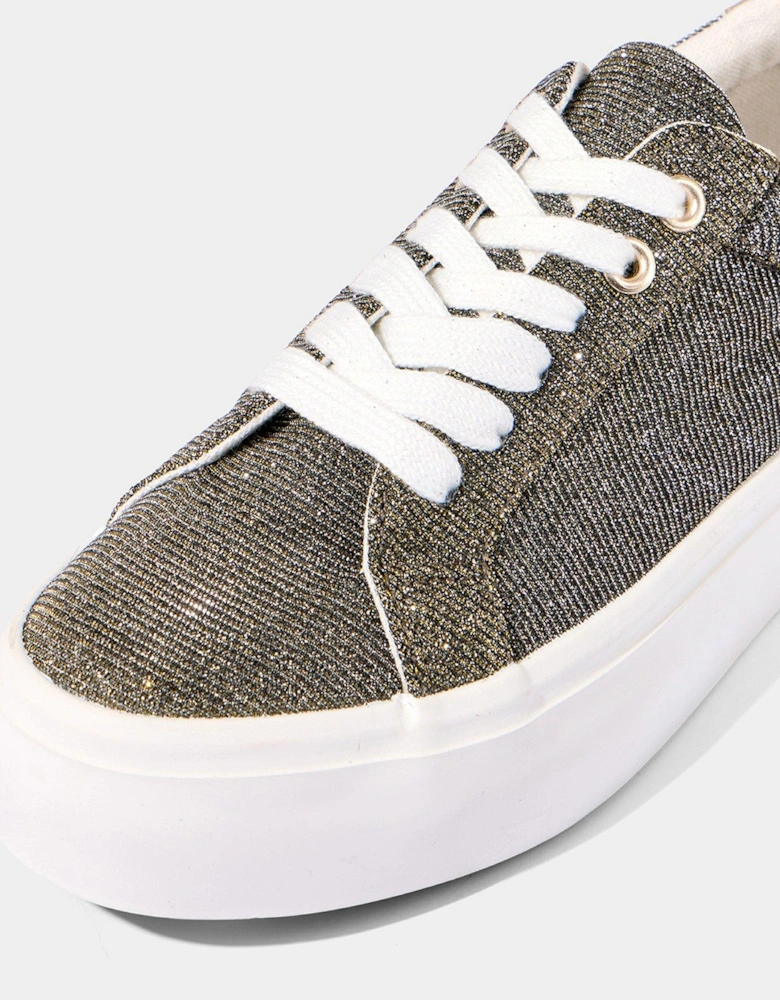 Shimmer Two-tone Platform Pumps - Silver/gold