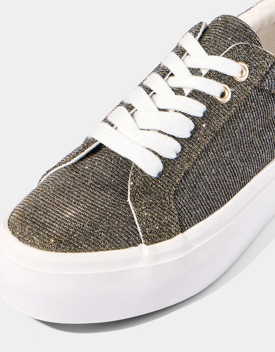 Shimmer Two-tone Platform Pumps - Silver/gold