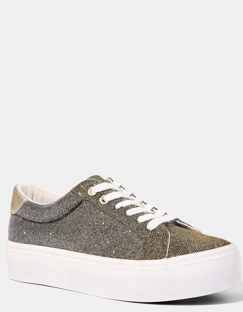Shimmer Two-tone Platform Pumps - Silver/gold