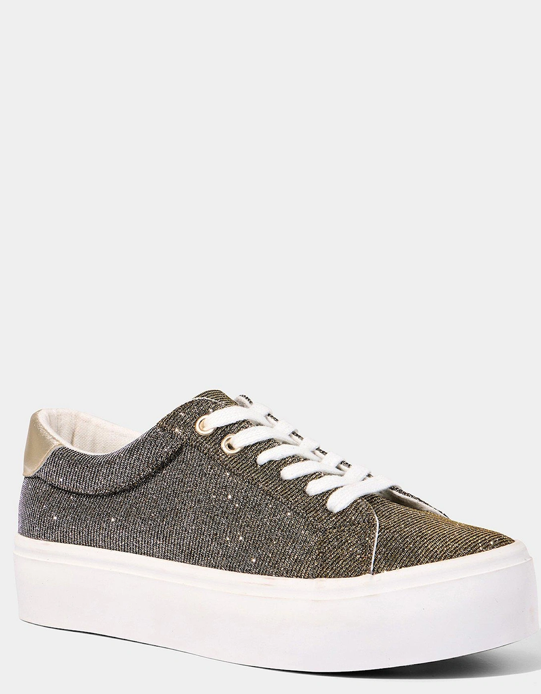 Shimmer Two-tone Platform Pumps - Silver/gold