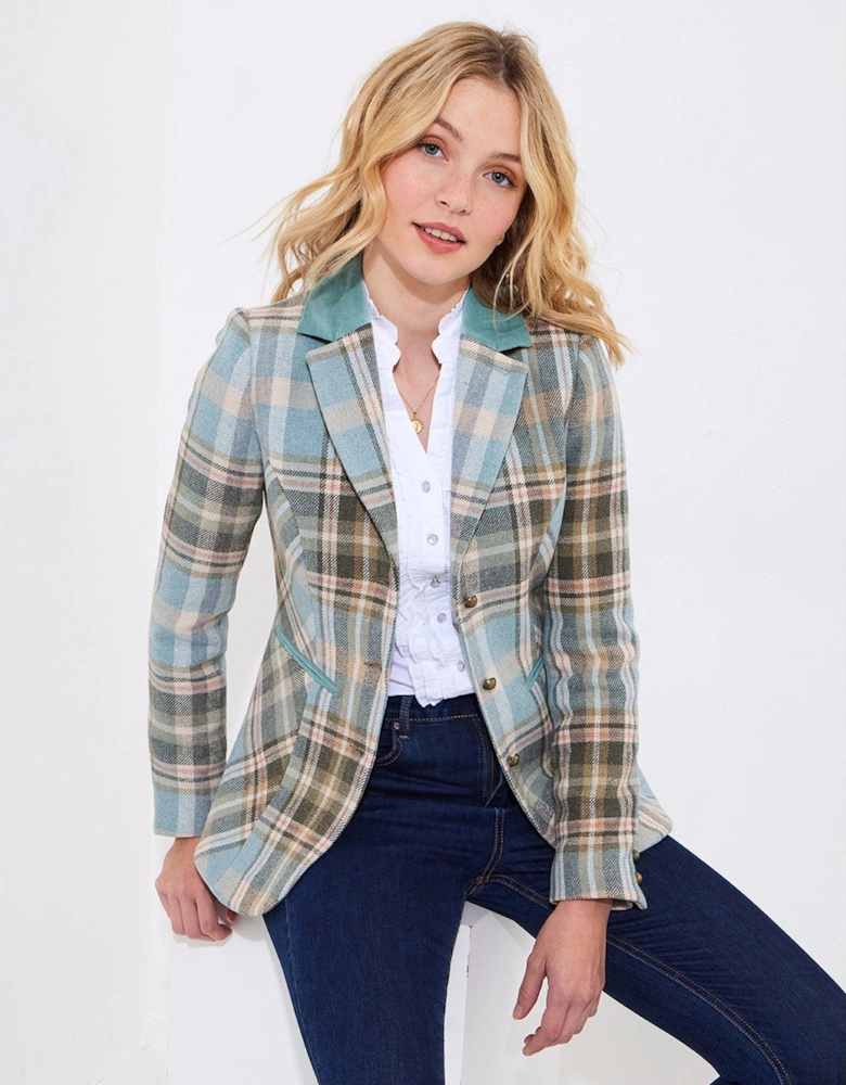 Lottie Check Jacket - Blue