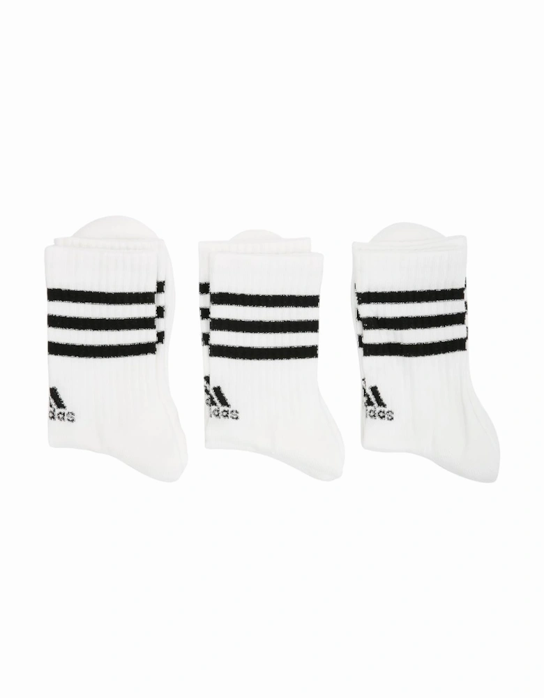 3 Pack Women's White/Black Crew Socks