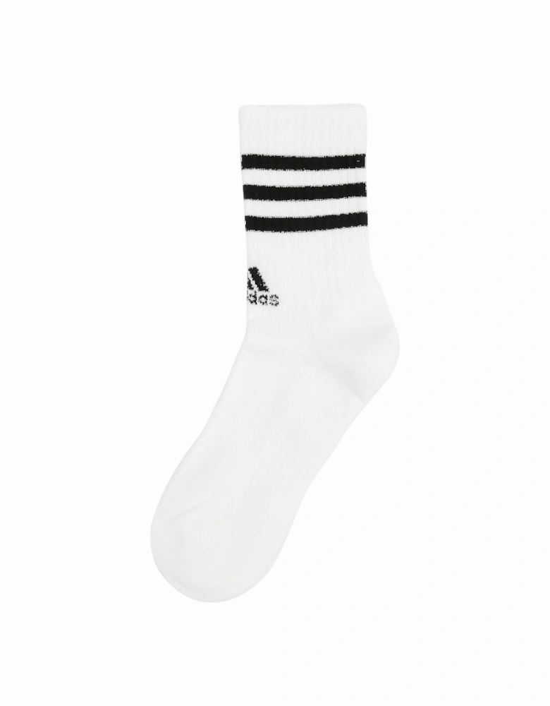 3 Pack Women's White/Black Crew Socks