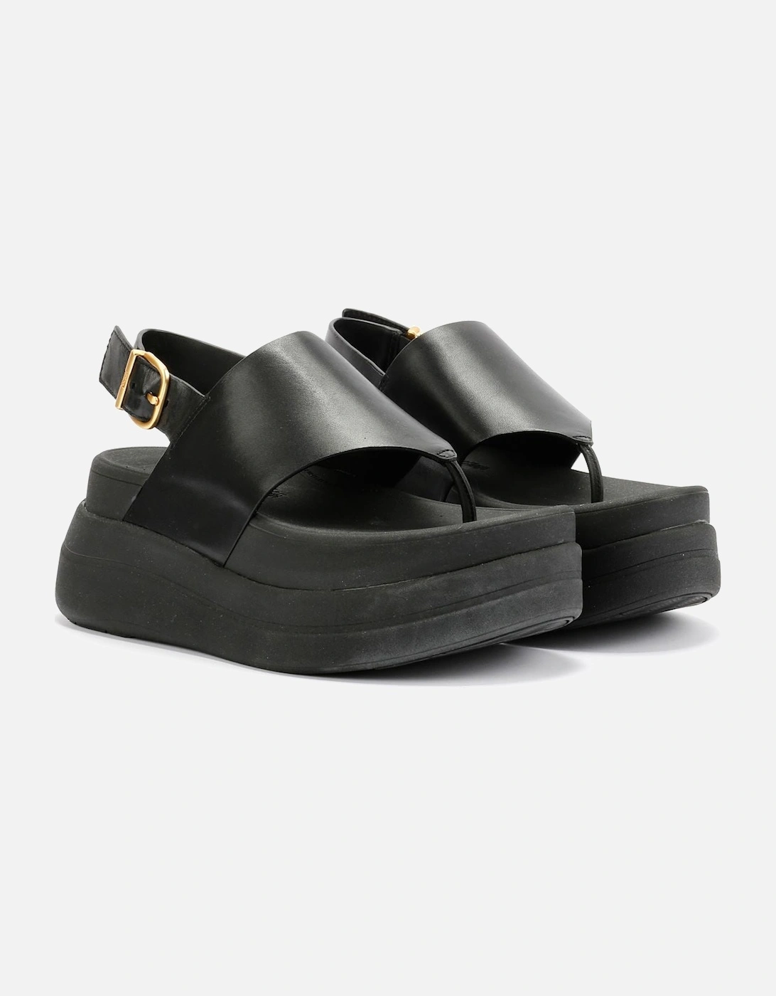F-Mode Leather Women's Black Sandals, 9 of 8