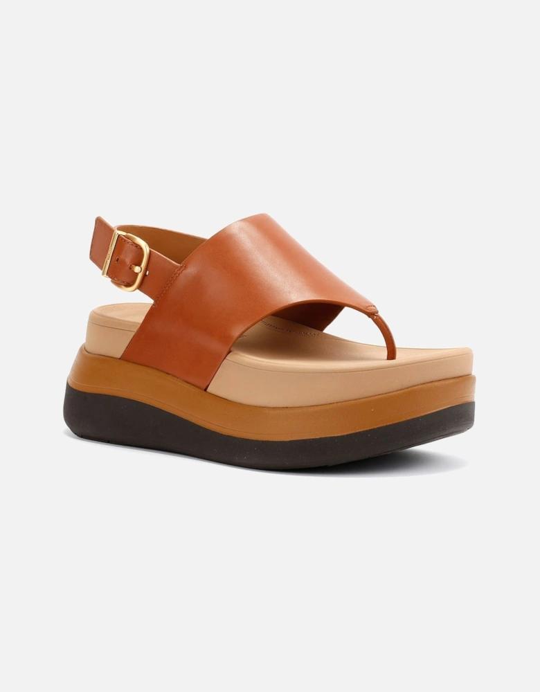 F-Mode Leather Women's Deep Tan Sandals