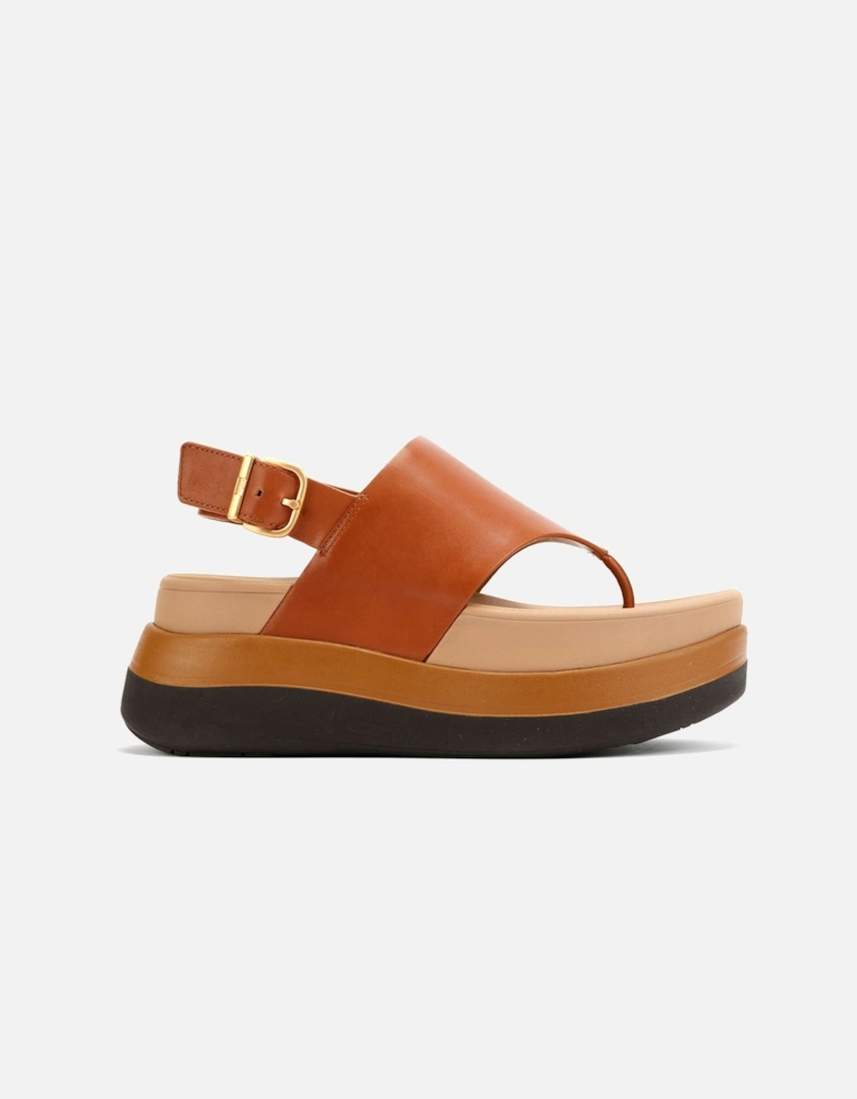 F-Mode Leather Women's Deep Tan Sandals
