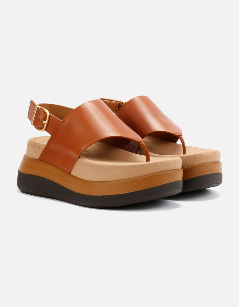 F-Mode Leather Women's Deep Tan Sandals
