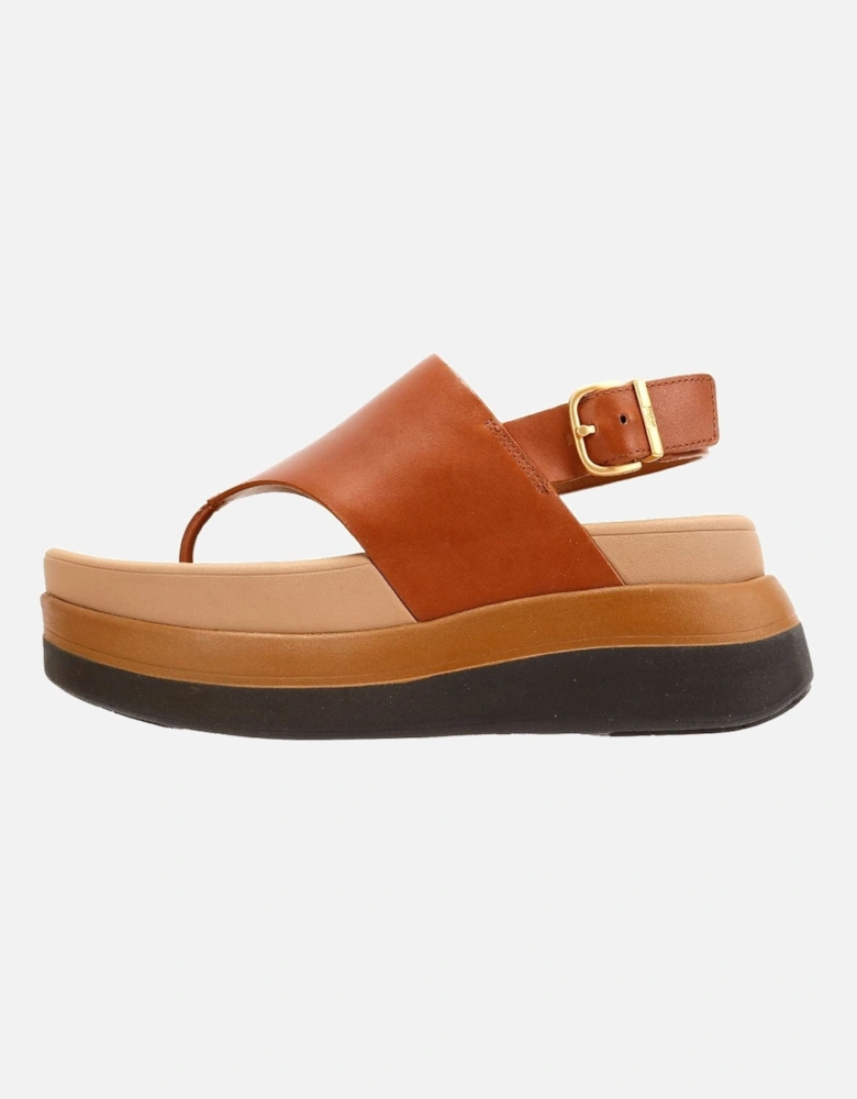 F-Mode Leather Women's Deep Tan Sandals