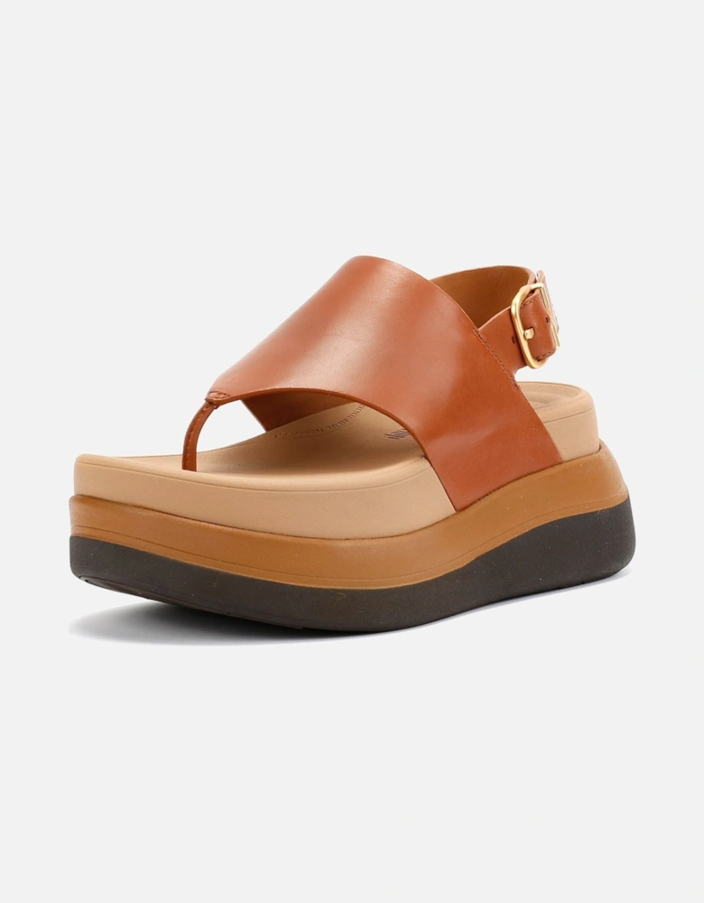 F-Mode Leather Women's Deep Tan Sandals